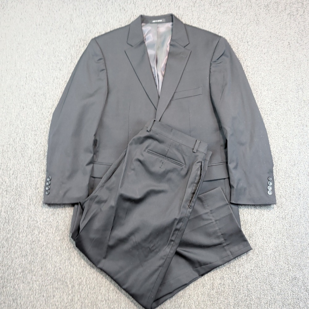 Awearness Kenneth Cole Modern Slim Fit Suit Set 42R Black Wool Professional